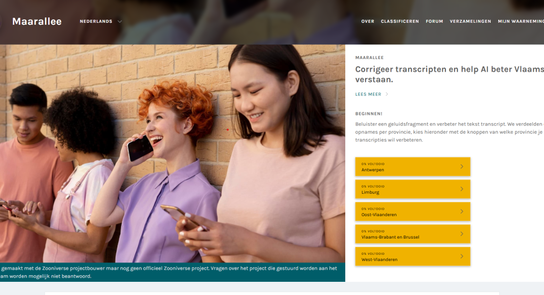 Screenshot Zooniverse