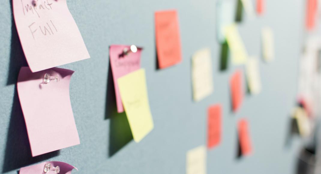 Sticky Notes on a white board